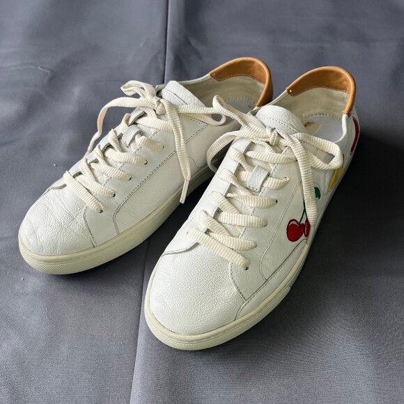 🍒 Soludos Sneakers 🍒 Womens US 9 EU 40 Cherries Embroidered Low Top Trainers - Picture 2 of 10